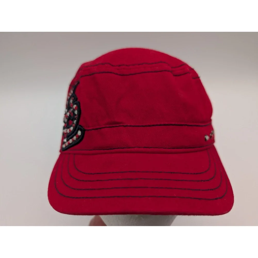 New Era St Louis Cardinals Womens Red Rhinestone Cadet Military Hat MLB Cap